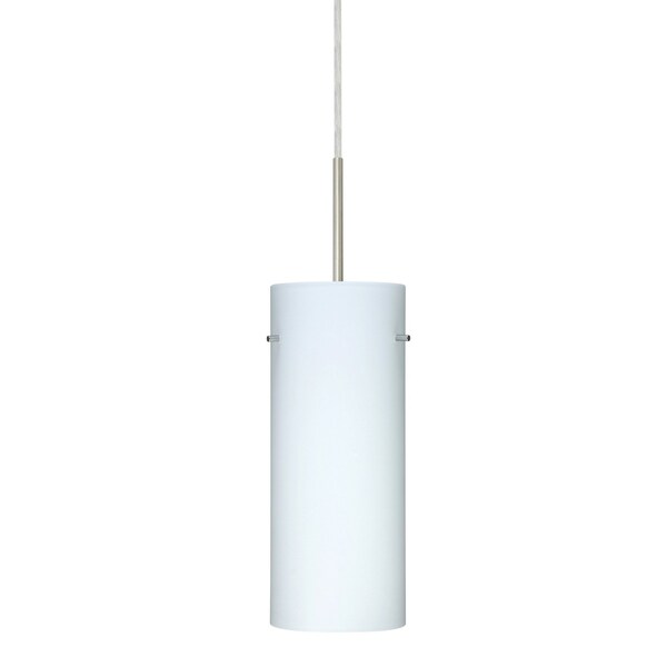 Besa Lighting Stilo 10 Cord Pendant, Opal Matte, Satin Nickel Finish, 1x9W LED 1JT-412307-LED-SN - main